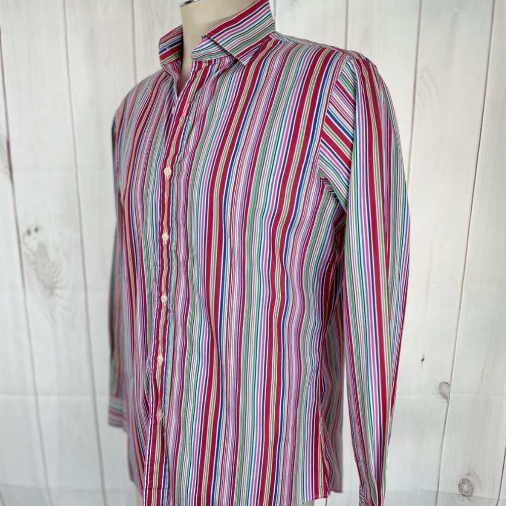 Polo Ralph Lauren Multi-Color Striped Regent Long Sleeve Button Up Shirt - M - Picture 2 of 4